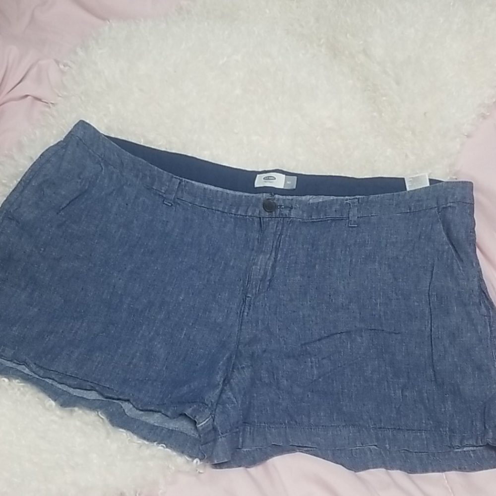Linen blend shorts